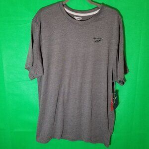 Reebok Men XL Regular Fit Short Sleeve T-Shirt Charcoal Heather Gym Casual NWT